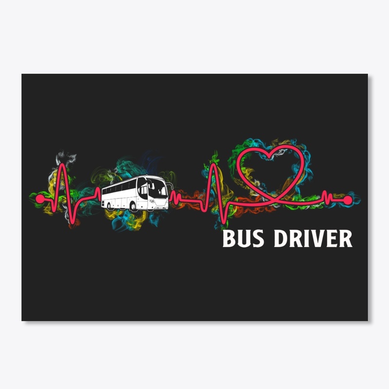 Awesome Bus Driver Flame Heartbeat