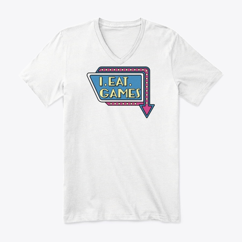 I.EAT.GAMES. Neon Diner Logo V-Neck