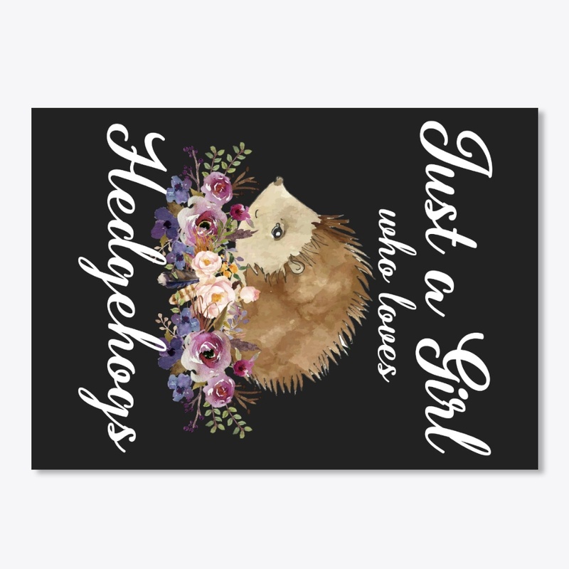 Girl Loves Hedgehogs Watercolor Style
