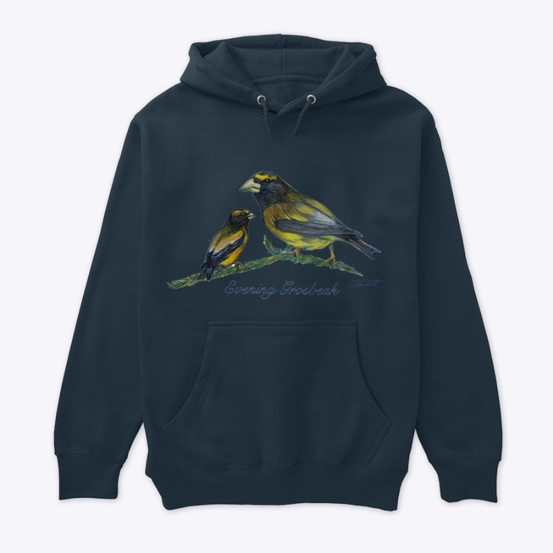 Pullover hoodie - Evening Grossbeak