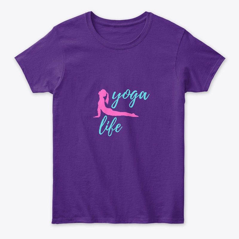Yoga Life Pink and blue exersize tee