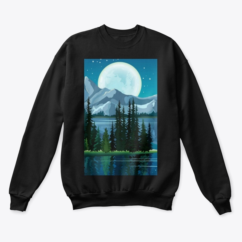 Dark Knight Moon With Forest Reflection