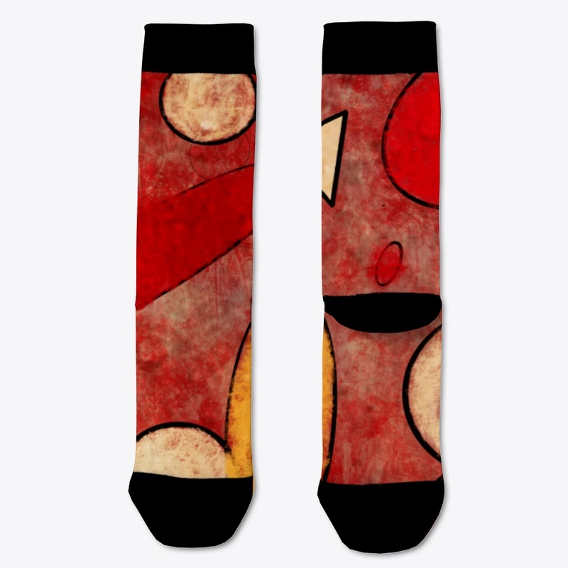 Circular Pattern Abstract Red Fall Tee