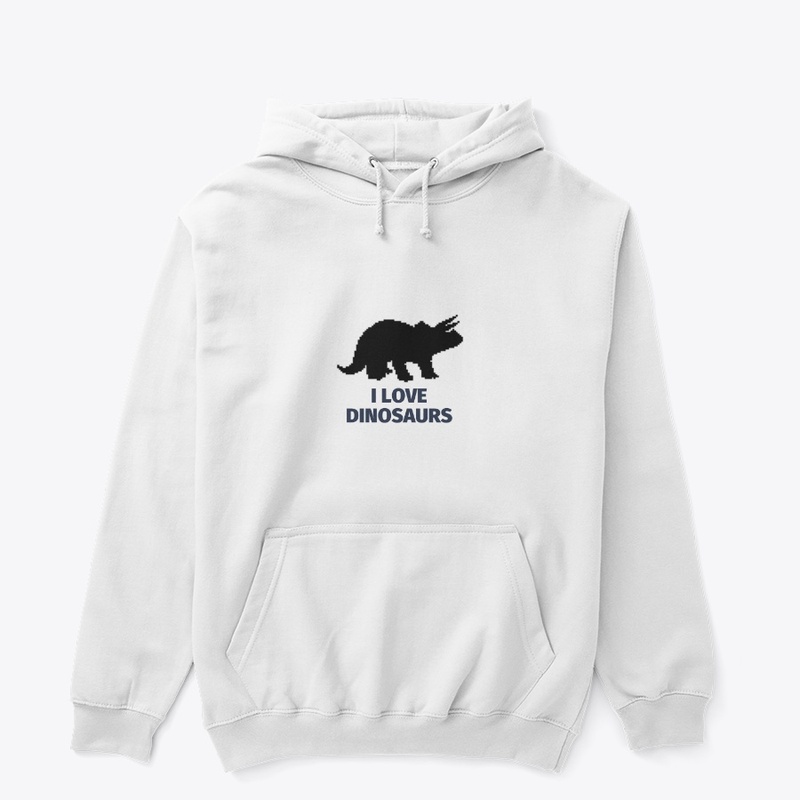 Pixel Art Dinosaur 14 White