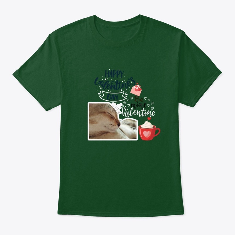 Happy Valentine's Day Sleeping Cat Art