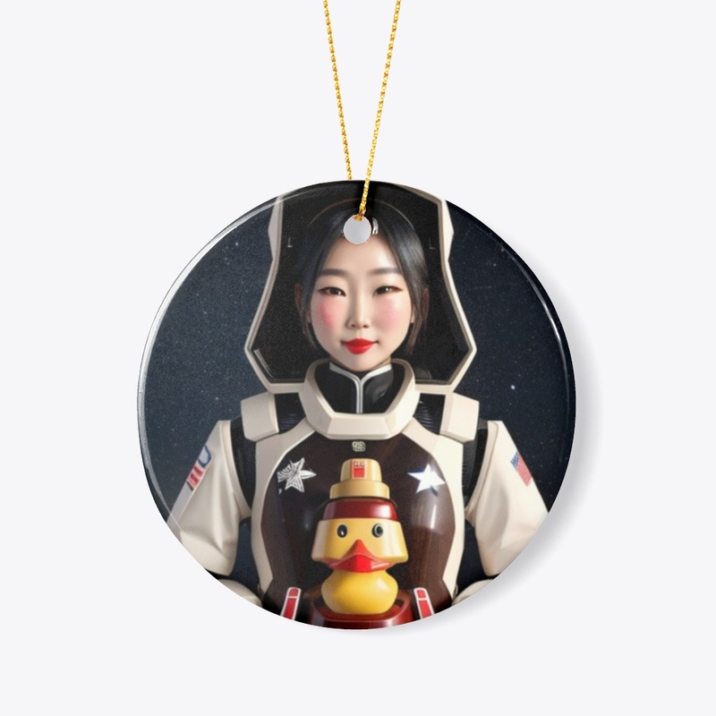 Oriental girl with a duck