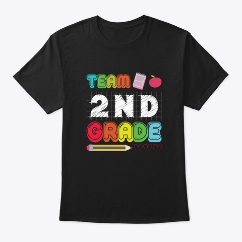 2 Nd Grade L3lqw Black T-Shirt Front
