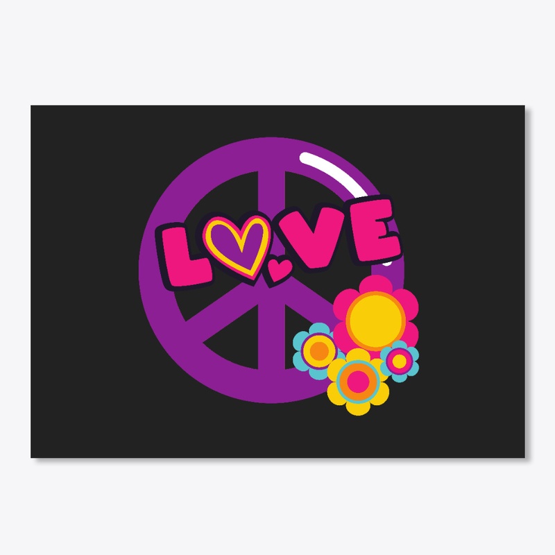 Peace and Love with Pretty Flowers