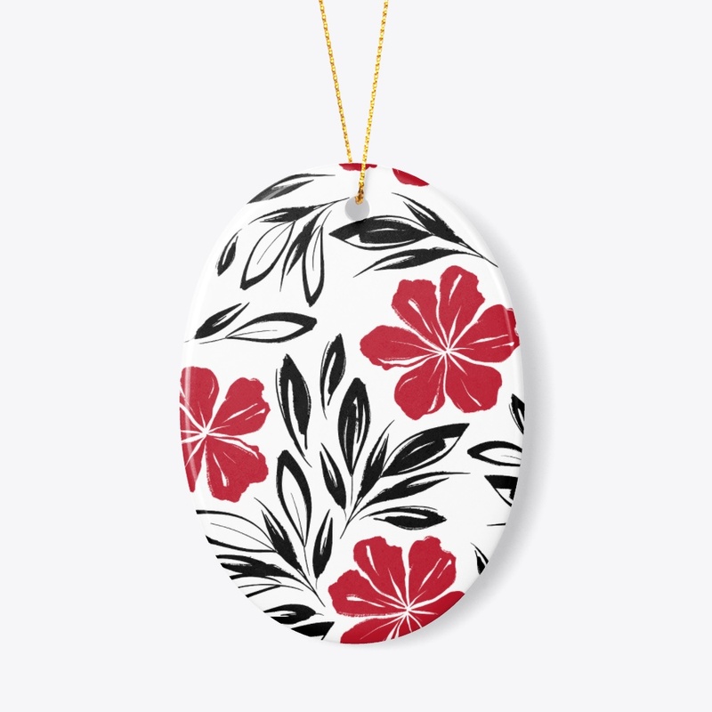 Black and Red Floral