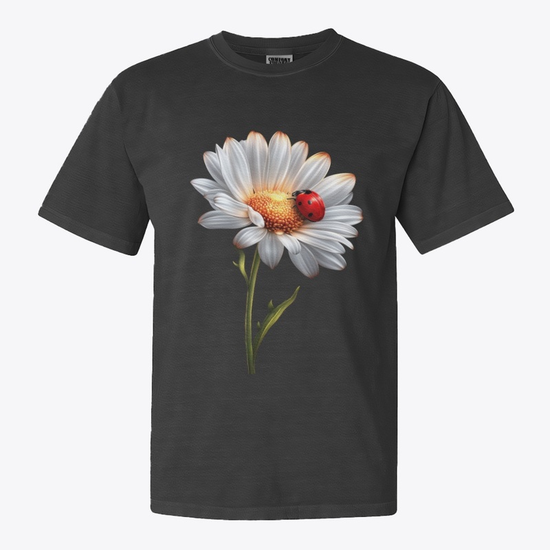 White Daisy & Ladybug