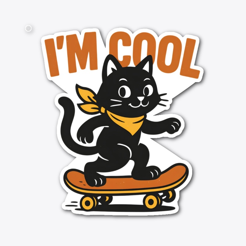 Cool Black Cat Retro Design