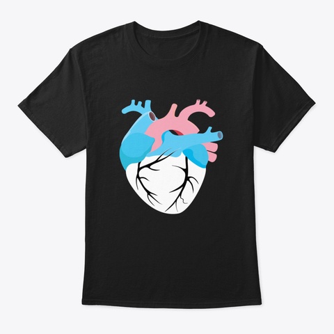 Trans Heart Gay Lgbt Gay Black T-Shirt Front