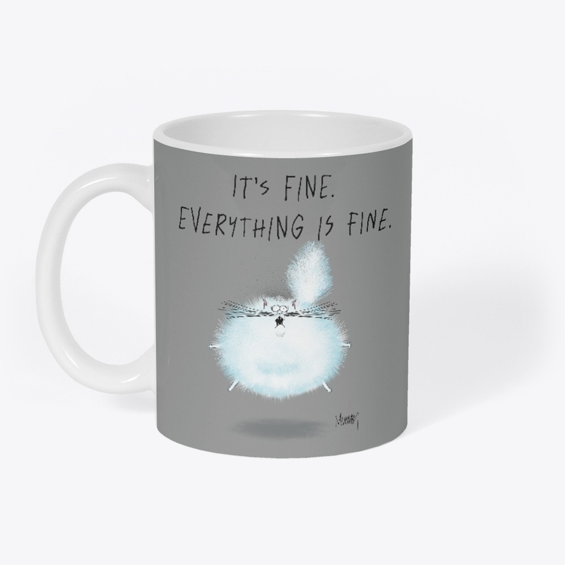 "Everything Is Fine" Funny Frazzled Cat