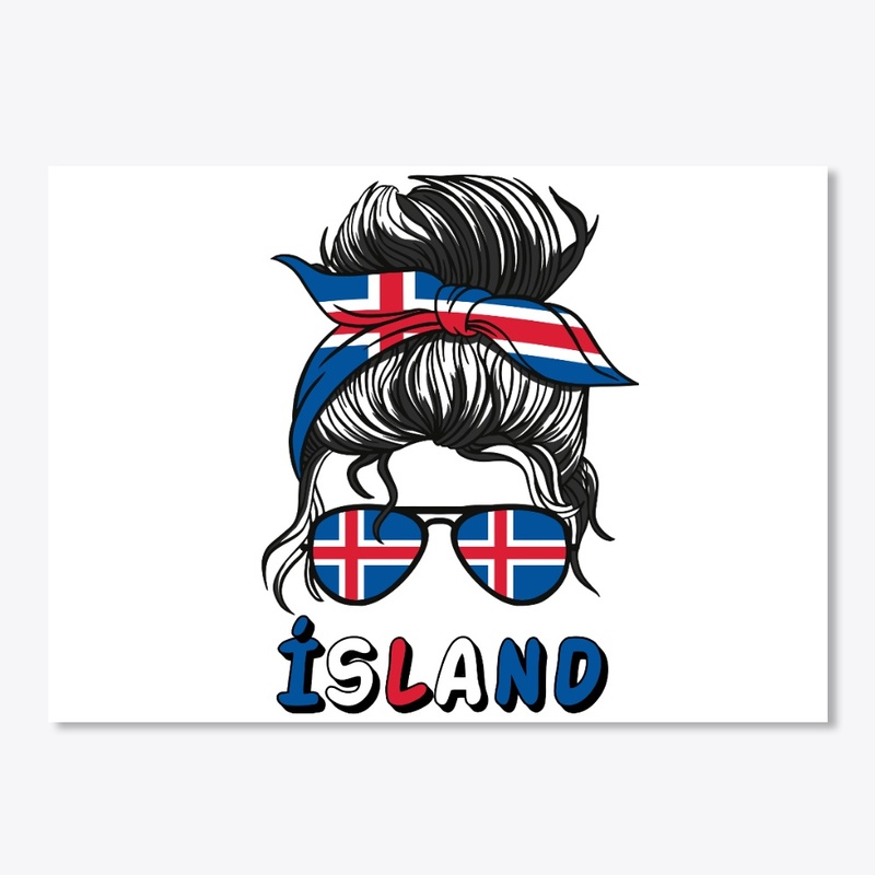  Island Iceland Flag Girls Icelandic