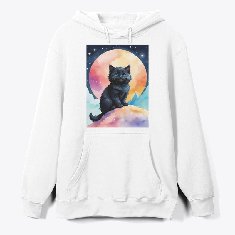 Cat and night stars