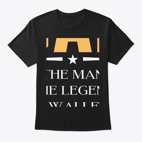 Dad Man Legend Wallet T Shirt Funny Fath Black T-Shirt Front