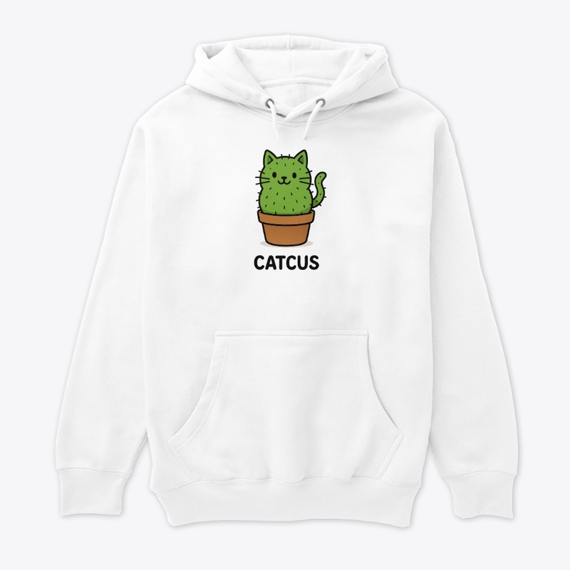 Cute Cartoon Cat Cactus Illustration