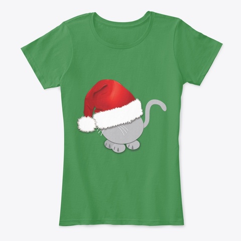 Santa Pussy Kelly Green  T-Shirt Front