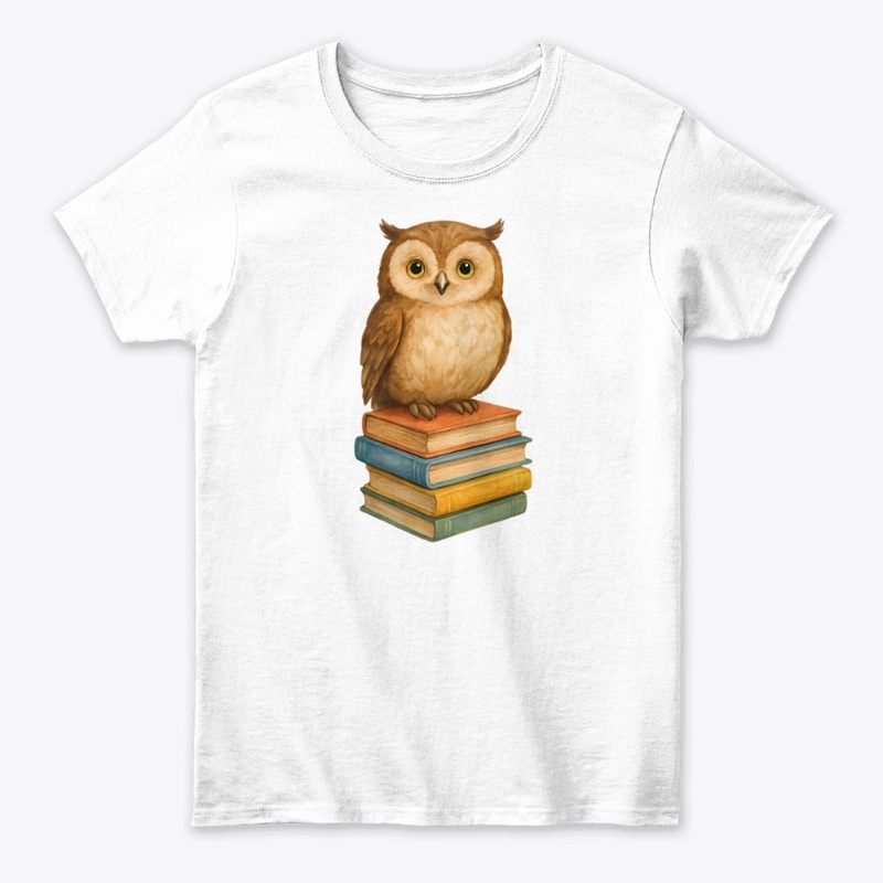 Wise Owl on Books Illustration