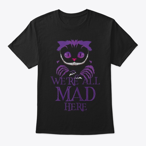 Womens Evil Cheshire Cat Tshirt  Hallowe Black T-Shirt Front
