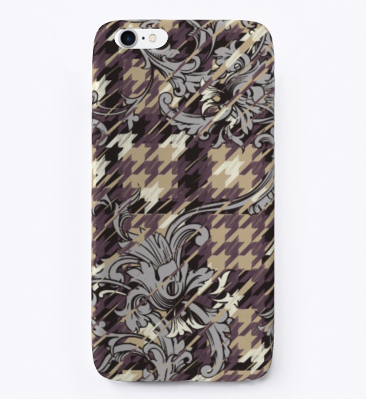 Houndstooth colored ornamental phonecase