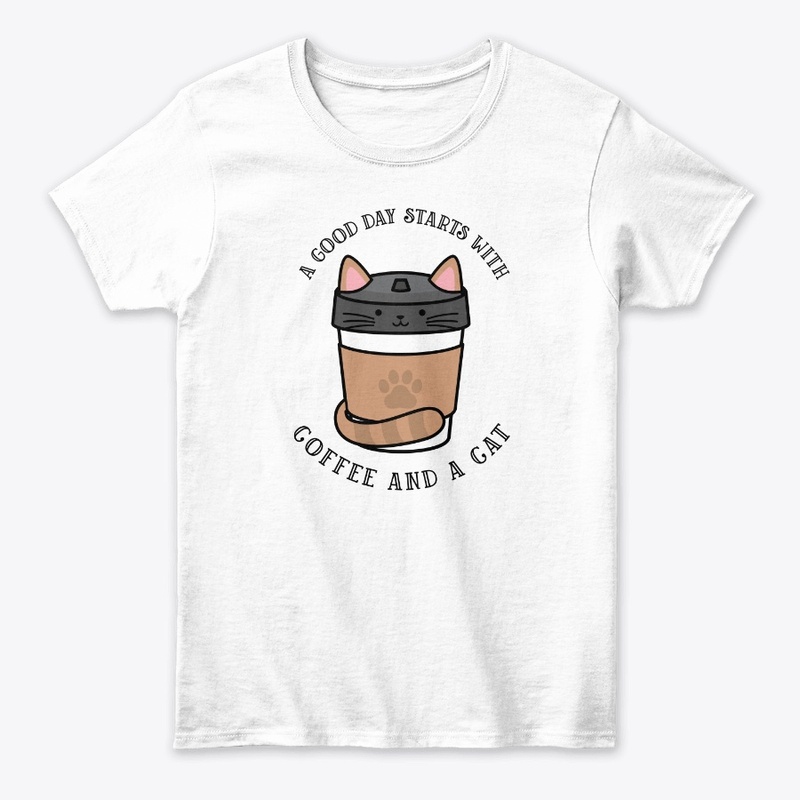 A good day starts with coffee and a cat