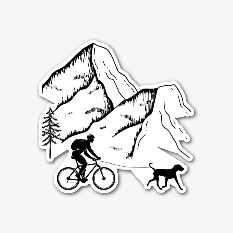 Cycling with a dog, weimaraner