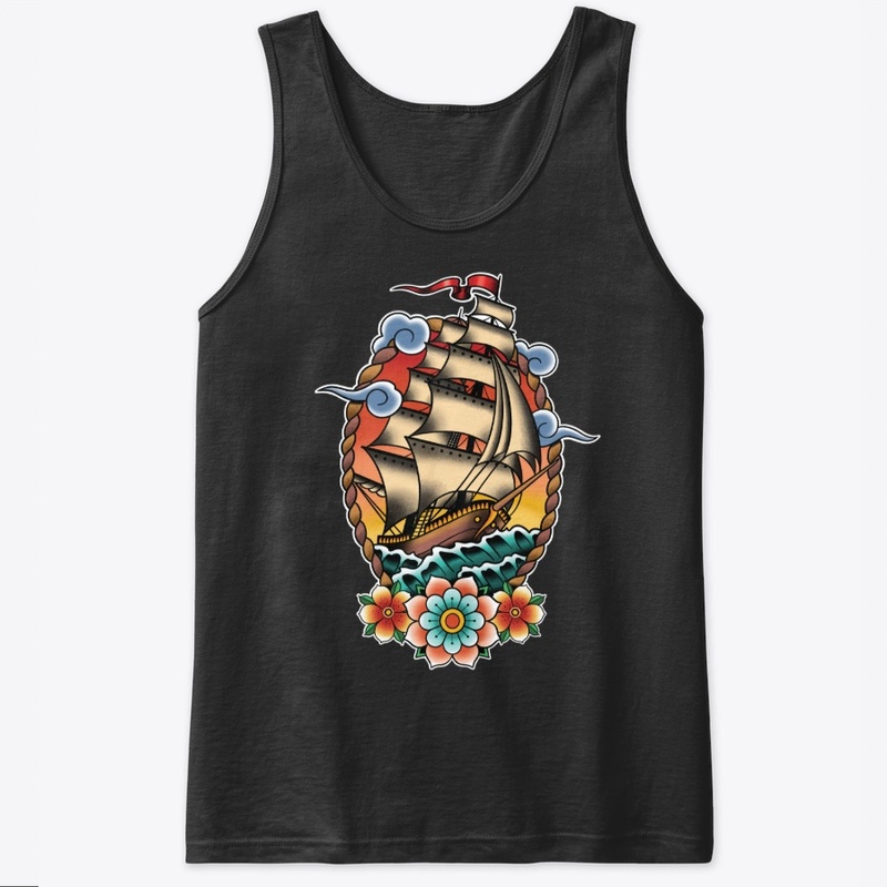 Sailing ship Tattoo illustration