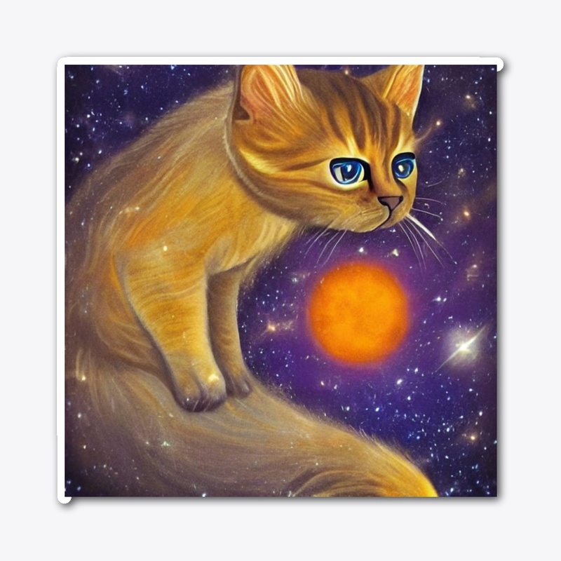 A funny cat in space