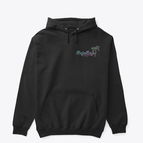 Baja Neon Logo Pullover Hoodie Black Maglietta Front