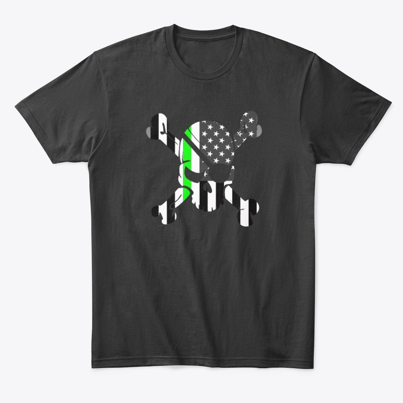Green Line Skull T-shirt