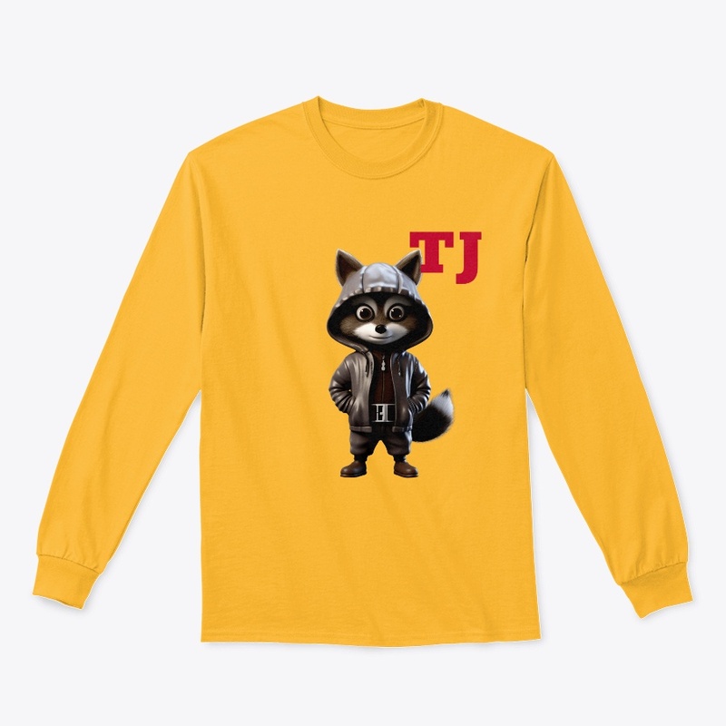 TJ leather hoodie racoon