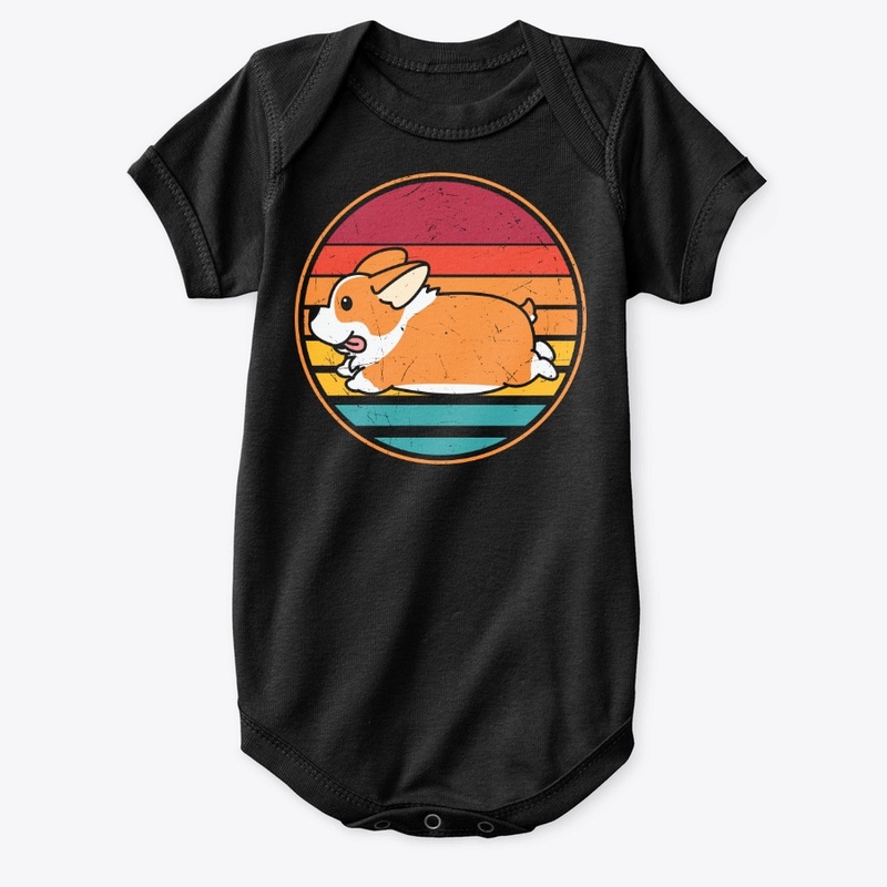Cute Corgi With Rainbow Background