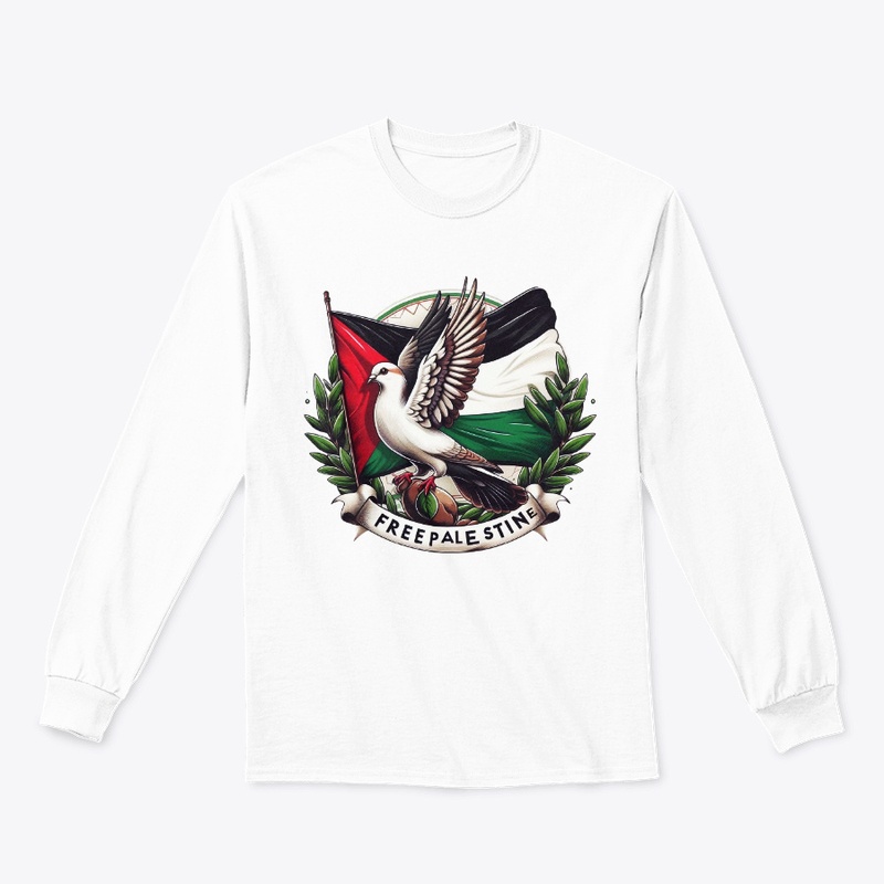 Pigeon olive branch free Palestine Flag