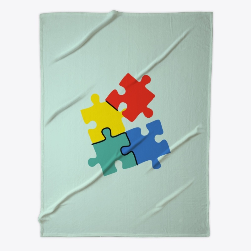 Puzzle fleece blanket