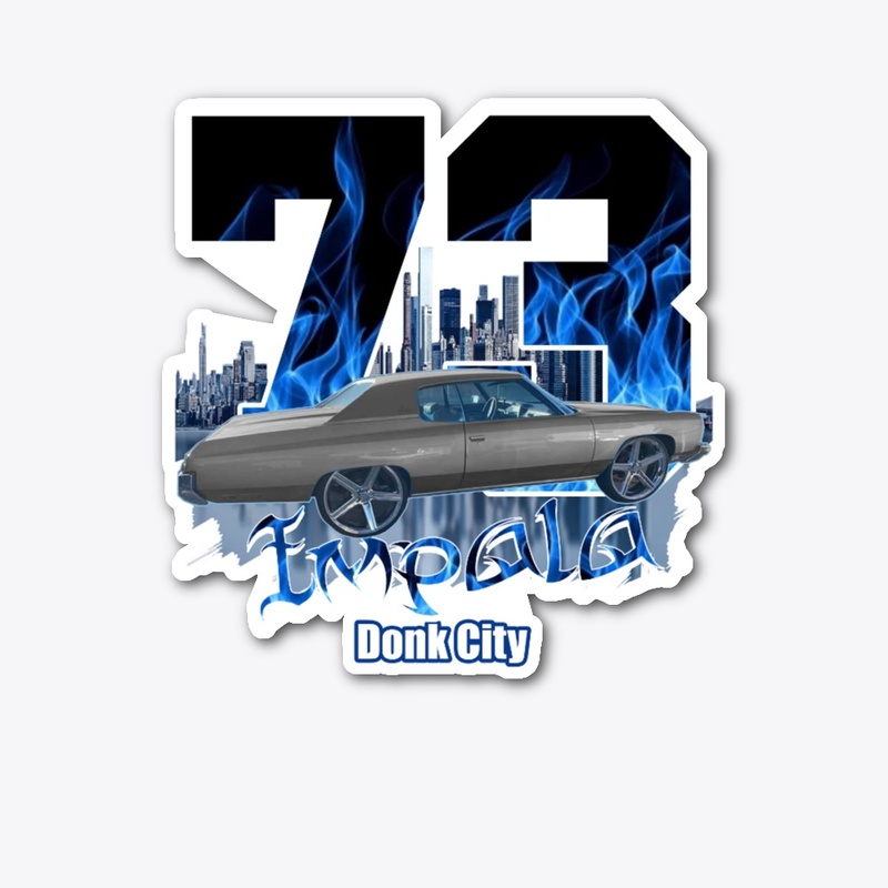 73 Impala Blue Flames Donk City Miami 