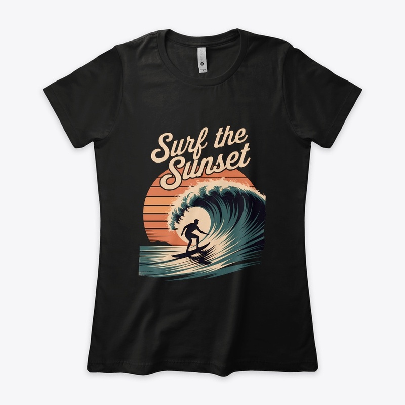  Surf the Sunset graphic tee, surfing