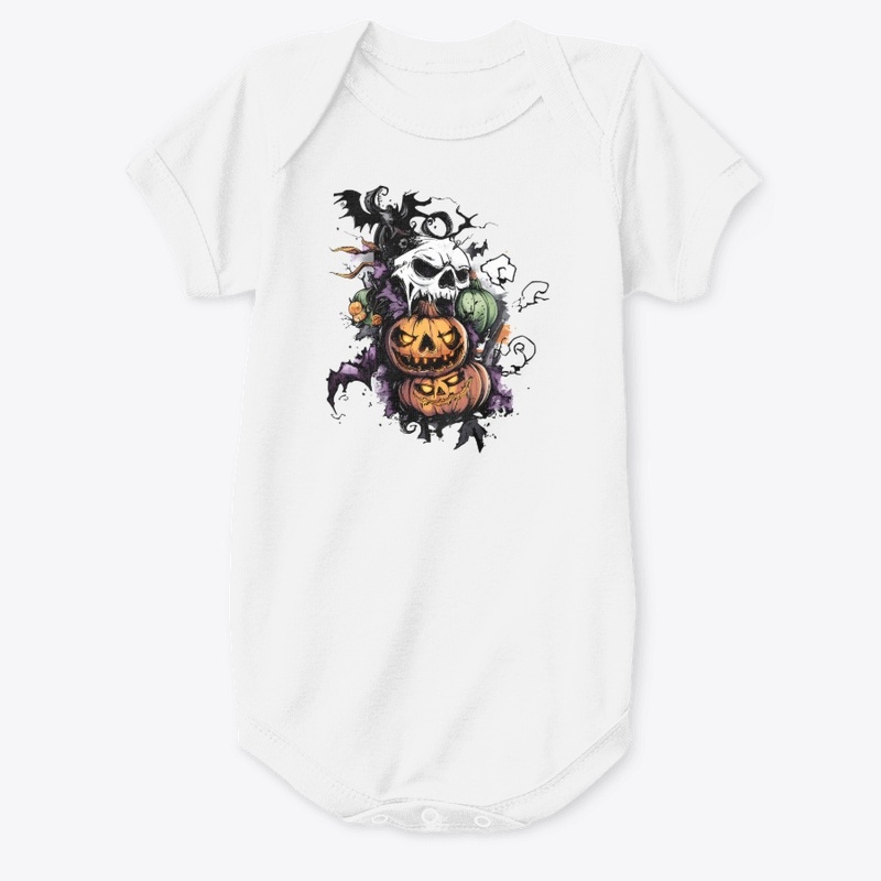  Halloween  with Pumpkins and Skull.