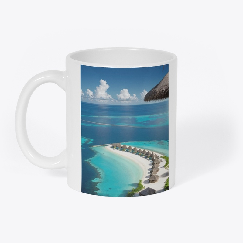 Mug, w/ Maldives islands landscape 