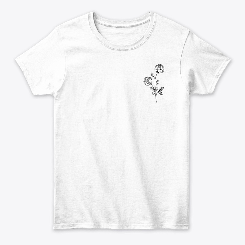 Rose in white t-shirt