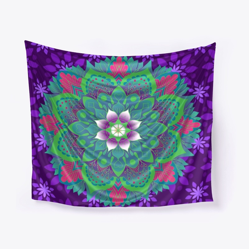 Lotus Flower Mandala  Purple Background