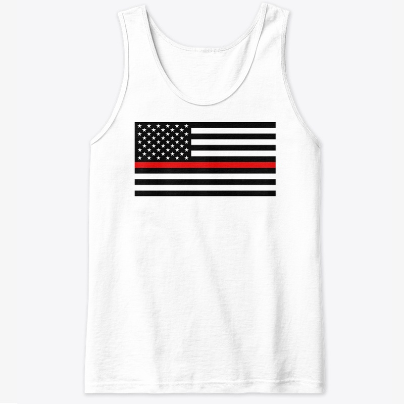 Thin Red Line Firefighters American Flag