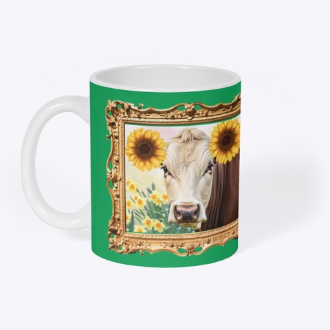Sunflower Hope Cow Kelly Green T-Shirt Front