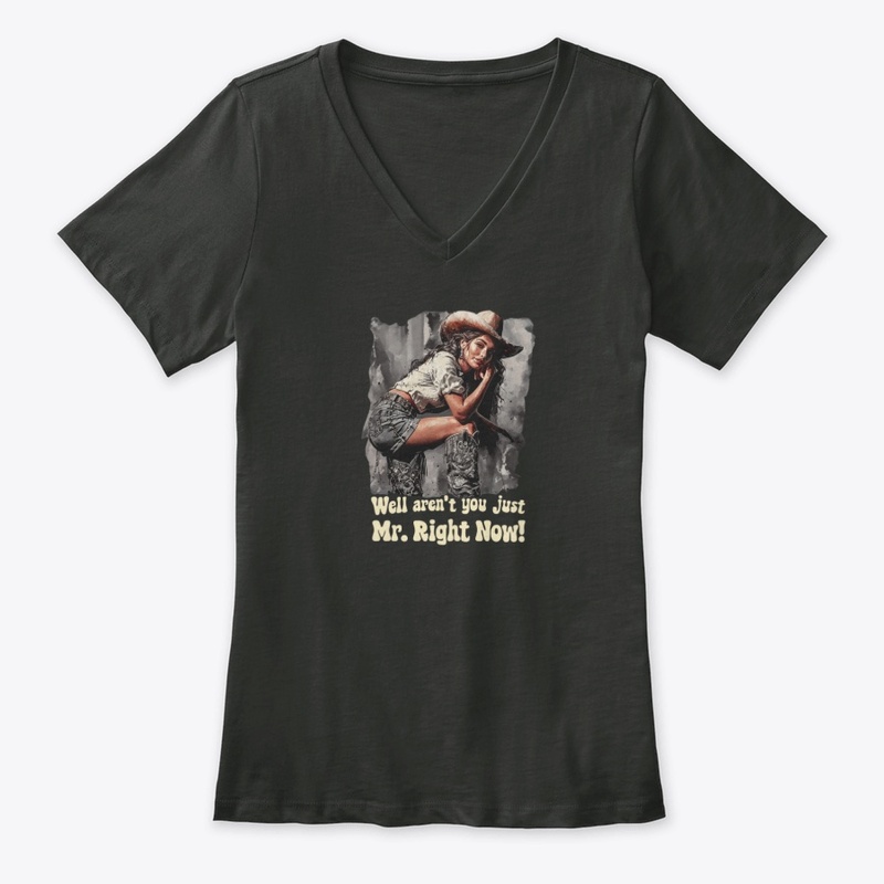 Mr Right Now - Women's Premium V-Neck Tee - Women's Premium V-Neck Tee - Women's Premium V-Neck Tee - Women's Premium V-Neck Tee