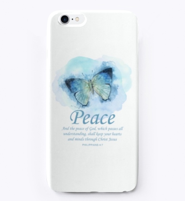 Womens Christian Butterfly Verse Peace