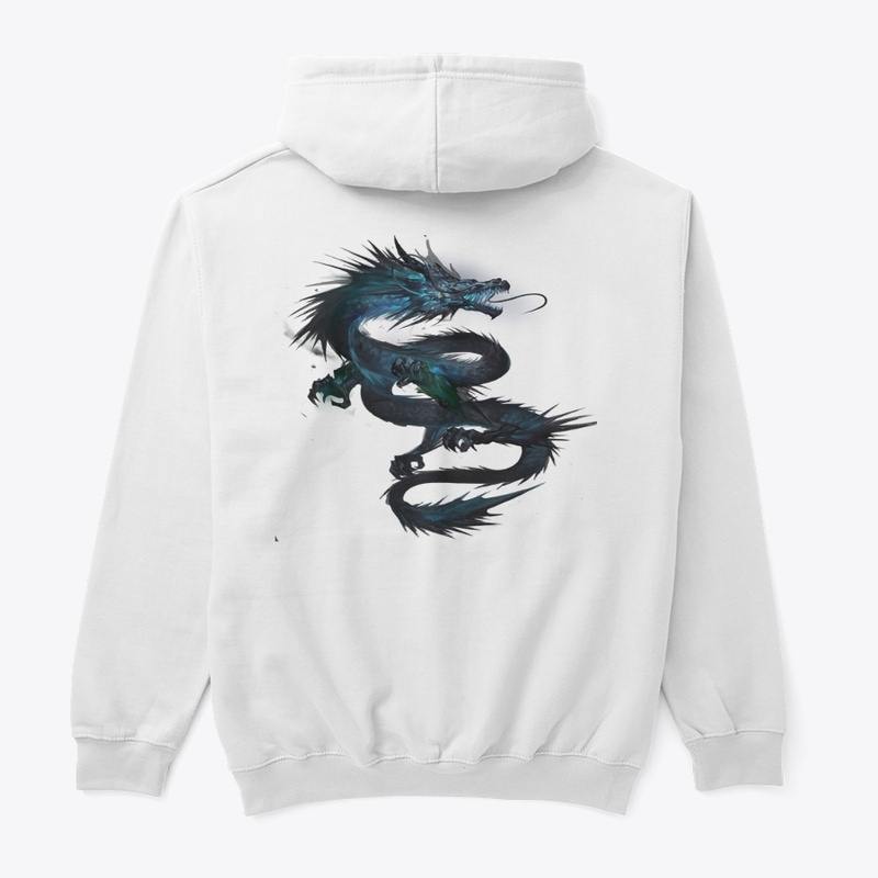 Ejderha baskılı Unisex kapşonlu üst