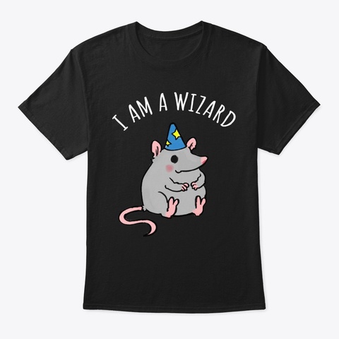 Mouse Wizard (Black Version) Black T-Shirt Front