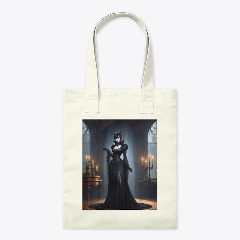 Gothic Catwoman in Elegant Attire