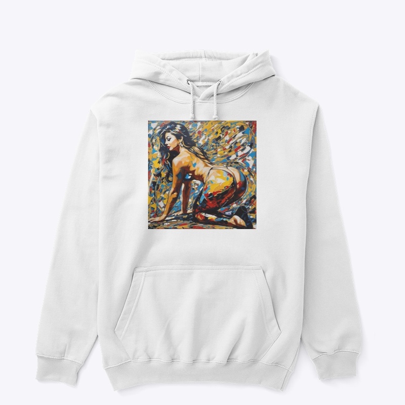 Woman splashes paint back