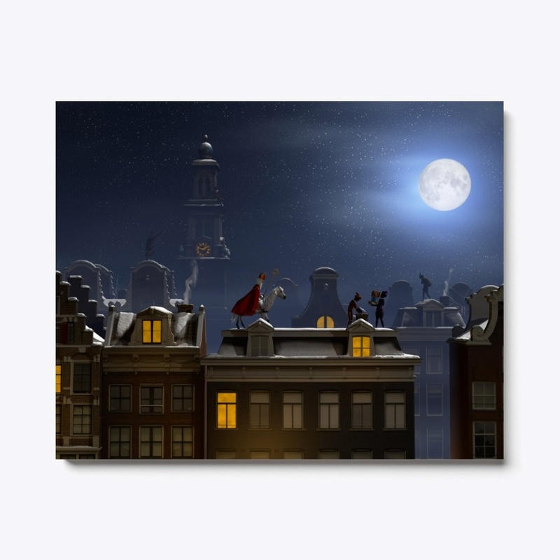 Sinterklaas on Dutch Rooftops